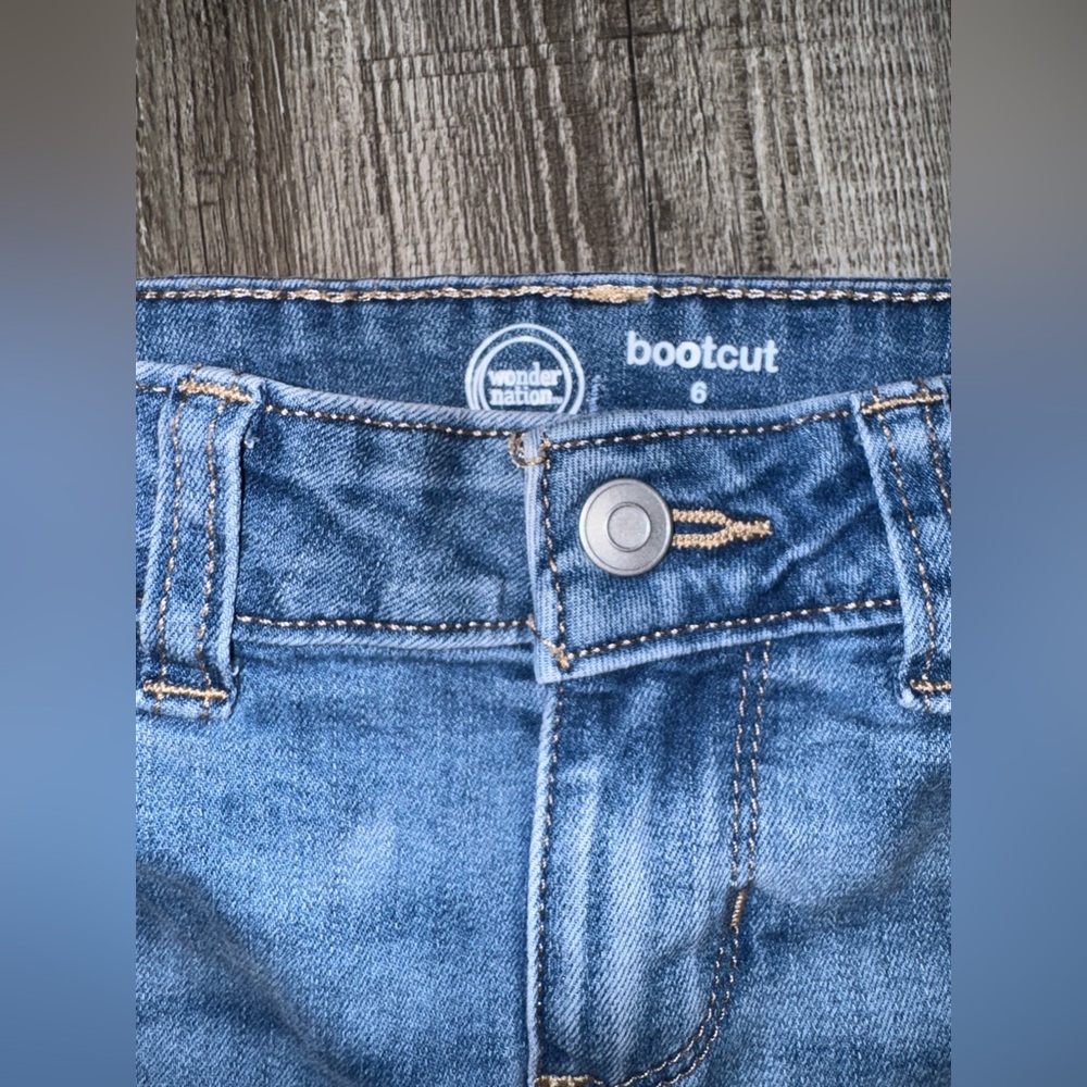 WonderNation Girls Bootcut Blue Jeans Size 6 - Picture 3 of 4